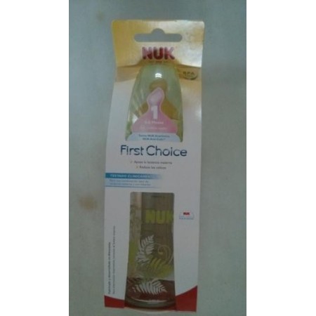NUK FIRST CHOICE+ BIBERON CRISTAL SILICONA 0-6M 240 ML COLORES SURTIDOS -BAJA-