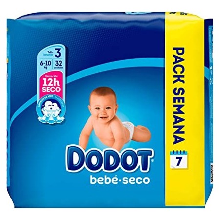 DODOT BEBE SECO (AZUL) 40 PAÑALES T-3 6-10 KG -BAJA-
